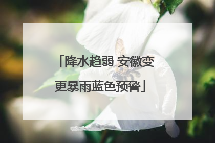 降水趋弱 安徽变更暴雨蓝色预警
