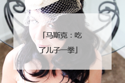 马斯克：吃了儿子一拳