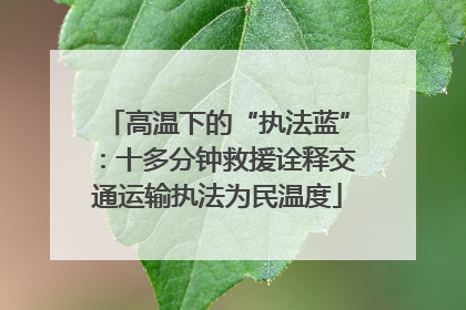 高温下的“执法蓝”：十多分钟救援诠释交通运输执法为民温度