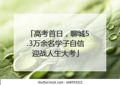 高考首日，聊城5.3万余名学子自信迎战人生大考