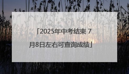 2025年中考结束 7月8日左右可查询成绩
