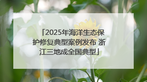 2025年海洋生态保护修复典型案例发布 浙江三地成全国典型