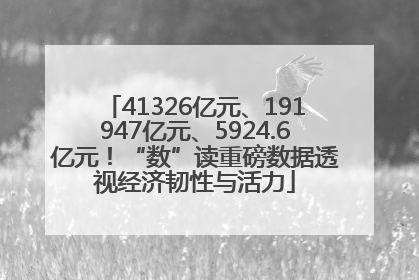 41326亿元、191947亿元、5924.6亿元！“数”读重磅数据透视经济韧性与活力
