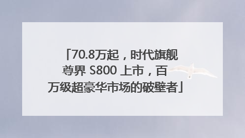 70.8万起，时代旗舰尊界 S800 上市，百万级超豪华市场的破壁者