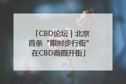 CBD论坛｜北京首条“限时步行街”在CBD商圈开街
